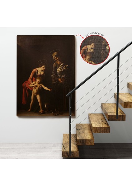 Caravaggio - Madonna ve Çocuk, Aziz Anne Ile TABLO-7359