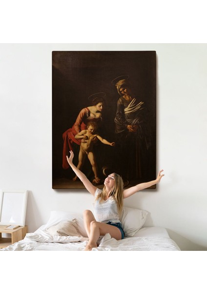 Caravaggio - Madonna ve Çocuk, Aziz Anne Ile TABLO-7359