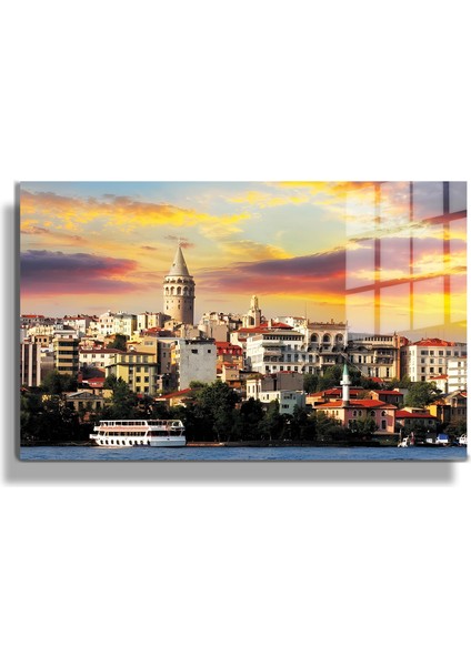 Şehirler ve Manzaralar, Yapay Zeka Destekli, 3D Dekoratif Baskı Yatay Cam Tablo 350