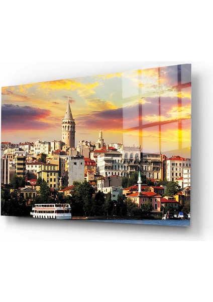 Şehirler ve Manzaralar, Yapay Zeka Destekli, 3D Dekoratif Baskı Yatay Cam Tablo 350