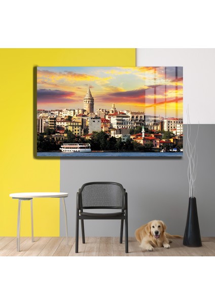 Şehirler ve Manzaralar, Yapay Zeka Destekli, 3D Dekoratif Baskı Yatay Cam Tablo 350