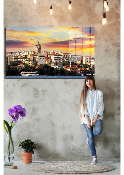 Şehirler ve Manzaralar, Yapay Zeka Destekli, 3D Dekoratif Baskı Yatay Cam Tablo 350