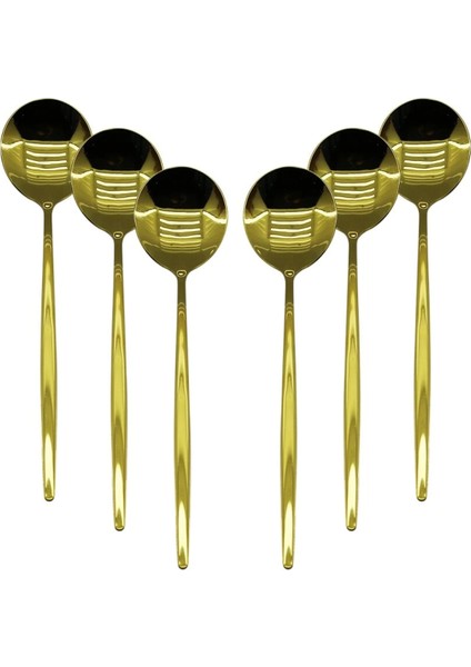 6 Pcs Gold Yemek Kaşık Seti (4887)