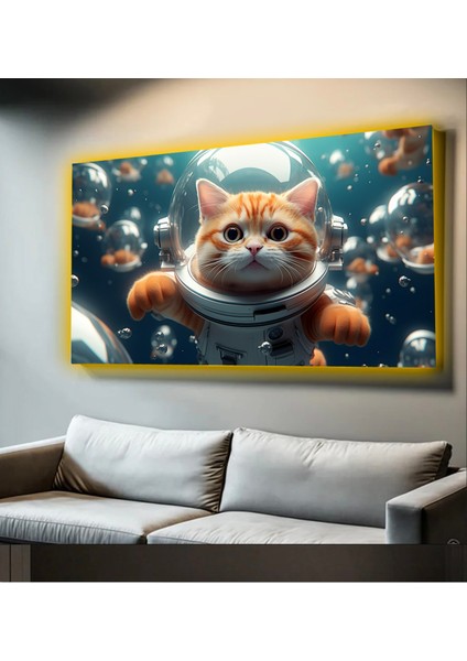 LED Işıklı Kanvas Tablo, 3D Dekoratif Baskılı Tablo Yapay Zeka Desteksli Hayvanlar 166