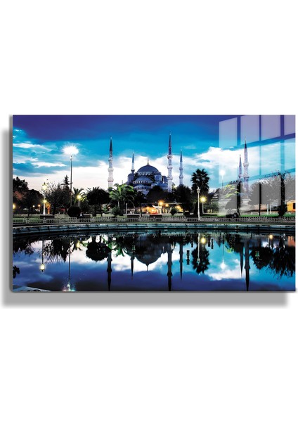 Şehirler ve Manzaralar, Yapay Zeka Destekli, 3D Dekoratif Baskı Yatay Cam Tablo 402