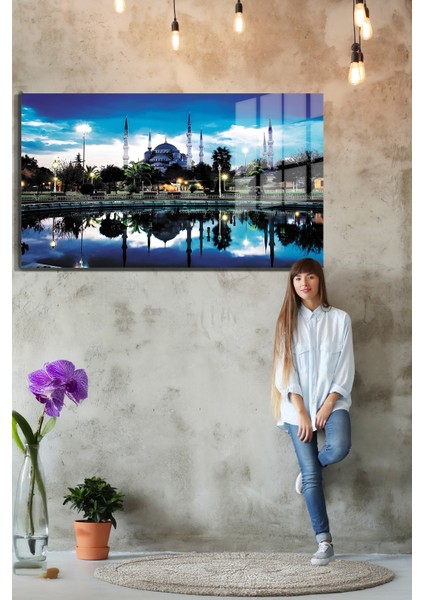 Şehirler ve Manzaralar, Yapay Zeka Destekli, 3D Dekoratif Baskı Yatay Cam Tablo 402