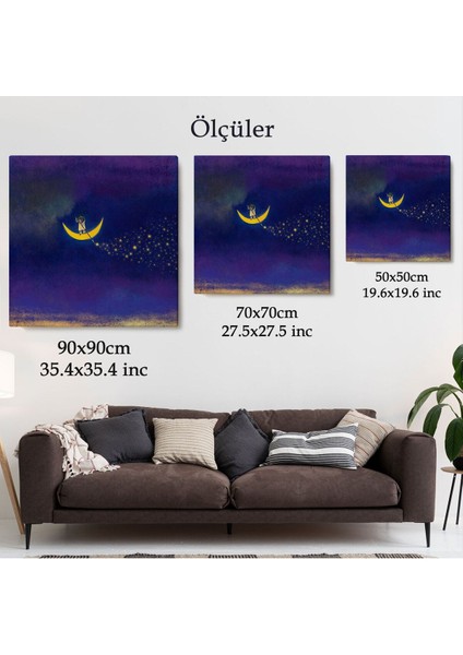 Ay'dan Yıldız Saçan Adam Kanvas TABLO-5849