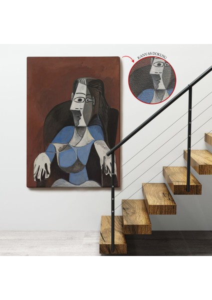 Pablo Picasso - Koltukta Oturan Soyut Kadın TABLOSU-7296
