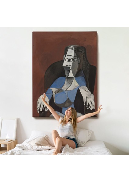 Pablo Picasso - Koltukta Oturan Soyut Kadın TABLOSU-7296