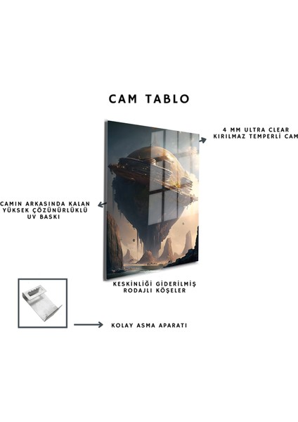 Space/uzay Yapay Zeka Özel Tasarım Cam Tablo Ofis, Mutfak Çocuk Odası, Salon 166
