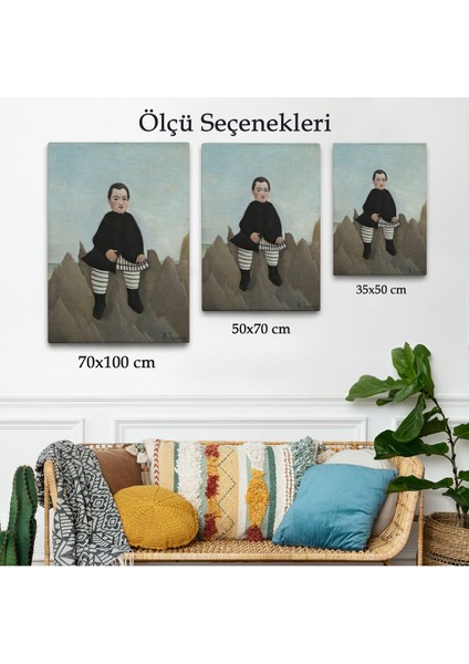 Henri Rousseau - Kayaların Üzerindeki Çocuk Tablosu - Boy On The ROCKS-8083
