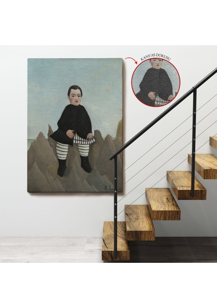 Henri Rousseau - Kayaların Üzerindeki Çocuk Tablosu - Boy On The ROCKS-8083