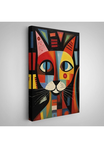Pablo Picasso Tarzı - Soyut Renkli Kedi TABLO-7374