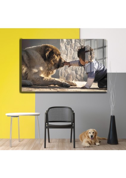 Eğlenceli Hayvanlar, Yapay Zeka Destekli, 3D Dekoratif Baskı Yatay Cam Tablo 111