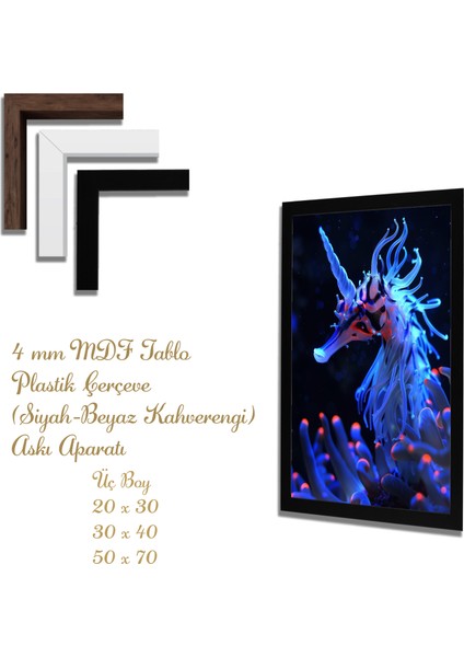 Yapay Zeka Görselli Mdf Plastik Çerçeveli Dekoratif Tablo
