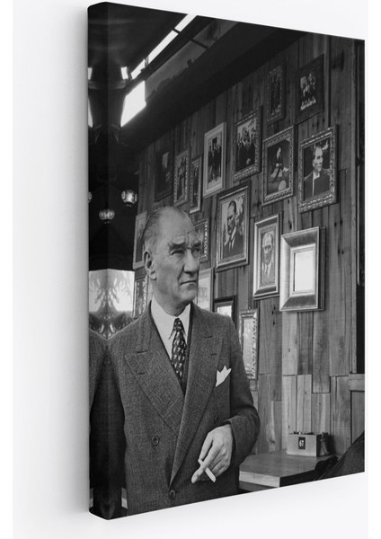 Atatürk Portre Tablosu Mustafa Kemal Atatürk Dikdörtgen Dekoratif Kanvas TABLO-FK-135