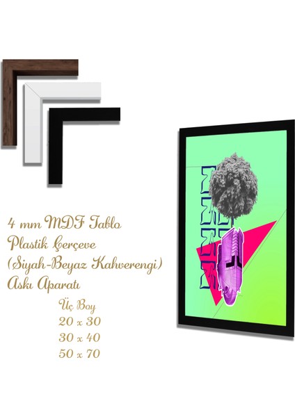 Yapay Zeka Görselli Mdf Plastik Çerçeveli Dekoratif Tablo
