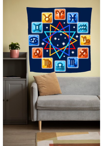 Bohem,yoga, Meditasyon,burçlar ve Mandala Temalı, Duvar Örtüsü 57