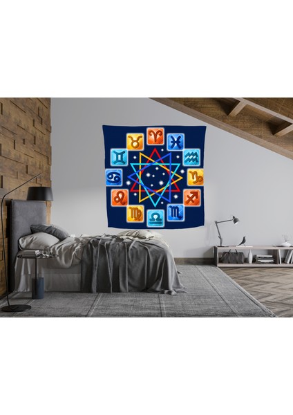 Bohem,yoga, Meditasyon,burçlar ve Mandala Temalı, Duvar Örtüsü 57