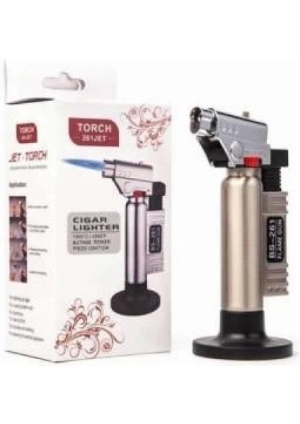 Torch Jet Gazlı Pürmüz Doldurulabilir Tabancalı Alevli Çakmak