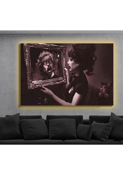 LED Işıklı Kanvas Tablo, 3D Dekoratif Baskılı Tablo Yapay Zeka Destekli Modern Tasarımlar 386