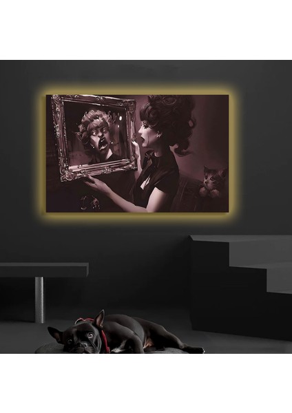 LED Işıklı Kanvas Tablo, 3D Dekoratif Baskılı Tablo Yapay Zeka Destekli Modern Tasarımlar 386