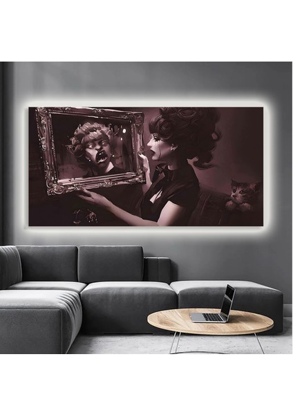 LED Işıklı Kanvas Tablo, 3D Dekoratif Baskılı Tablo Yapay Zeka Destekli Modern Tasarımlar 386