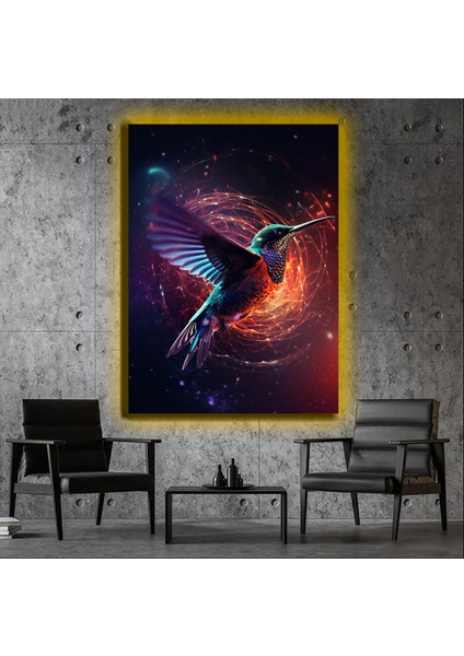 LED Işıklı Kanvas Tablo, 3D Dekoratif Baskılı Tablo Yapay Zeka Desteksli Hayvanlar 386