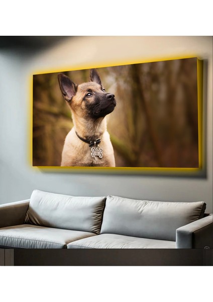LED Işıklı Kanvas Tablo, 3D Dekoratif Baskılı Tablo Yapay Zeka Desteksli Hayvanlar 107