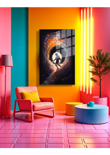 Space/uzay Yapay Zeka Özel Tasarım Cam Tablo Ofis, Mutfak Çocuk Odası, Salon 115