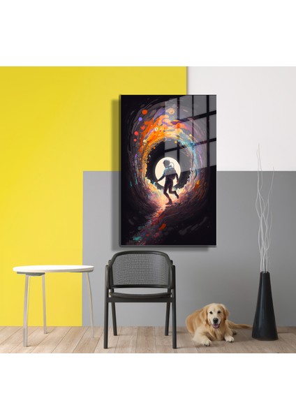 Space/uzay Yapay Zeka Özel Tasarım Cam Tablo Ofis, Mutfak Çocuk Odası, Salon 115