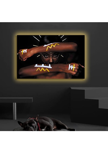 LED Işıklı Kanvas Tablo, 3D Dekoratif Baskılı Tablo Yapay Zeka Destekli Modern Tasarımlar 256