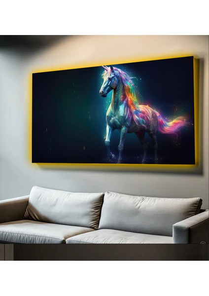 LED Işıklı Kanvas Tablo, 3D Dekoratif Baskılı Tablo Yapay Zeka Desteksli Hayvanlar 106