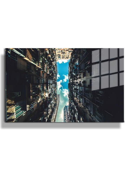 Şehirler ve Manzaralar, Yapay Zeka Destekli, 3D Dekoratif Baskı Yatay Cam Tablo 202