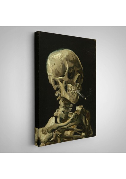 Vincent Van Gogh - Sigara Içen Kafatası Tablo - Skull Of A Skeleton With Burning CIGARETTE-7476