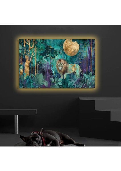 LED Işıklı Kanvas Tablo, 3D Dekoratif Baskılı Tablo Yapay Zeka Desteksli Hayvanlar 331