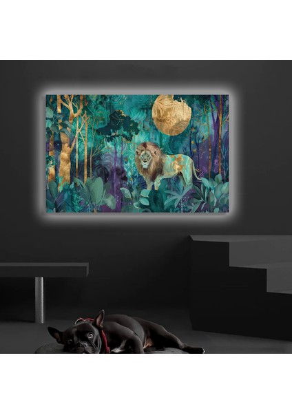 LED Işıklı Kanvas Tablo, 3D Dekoratif Baskılı Tablo Yapay Zeka Desteksli Hayvanlar 331