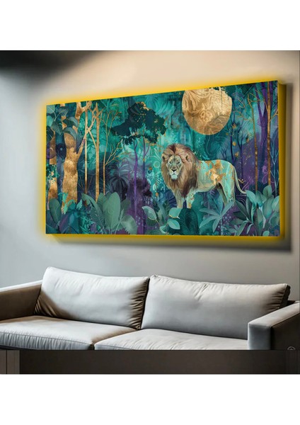 LED Işıklı Kanvas Tablo, 3D Dekoratif Baskılı Tablo Yapay Zeka Desteksli Hayvanlar 331