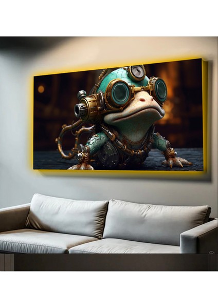 LED Işıklı Kanvas Tablo, 3D Dekoratif Baskılı Tablo Yapay Zeka Desteksli Hayvanlar 287