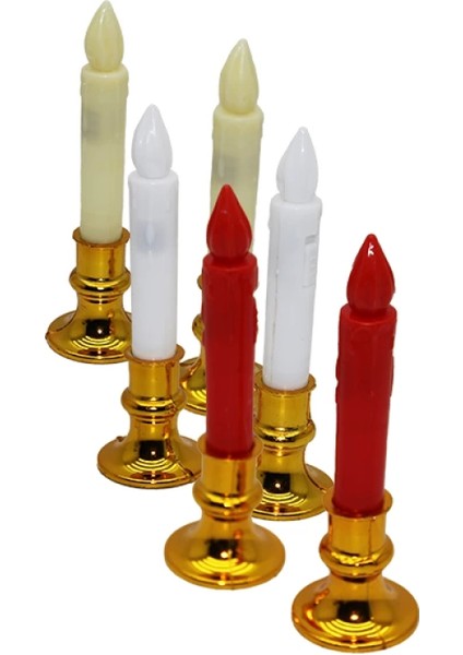 2 Parça Şamdanlı Pilli LED Mum Dekoratif (4887)
