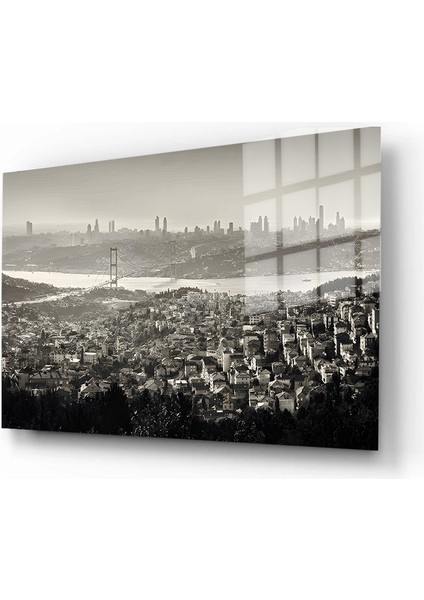 Şehirler ve Manzaralar, Yapay Zeka Destekli, 3D Dekoratif Baskı Yatay Cam Tablo 446
