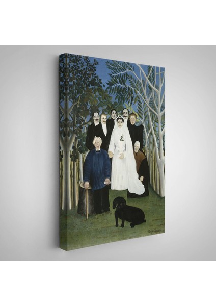Çerçeveli Henri Emilien Rousseau - Düğün Partisi Tablosu - The Wedding PARTY-7436