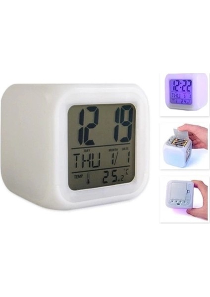 Renk Değiştiren Dijital Alarm Küp Saat
