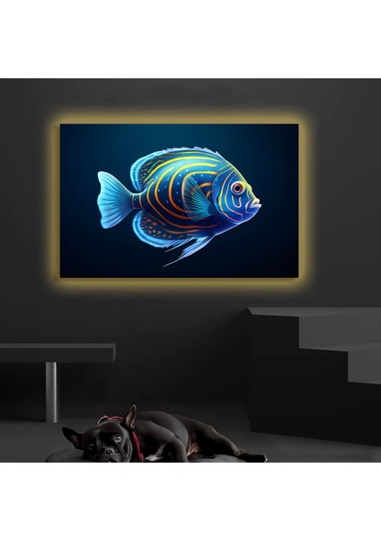 LED Işıklı Kanvas Tablo, 3D Dekoratif Baskılı Tablo Yapay Zeka Desteksli Hayvanlar 156