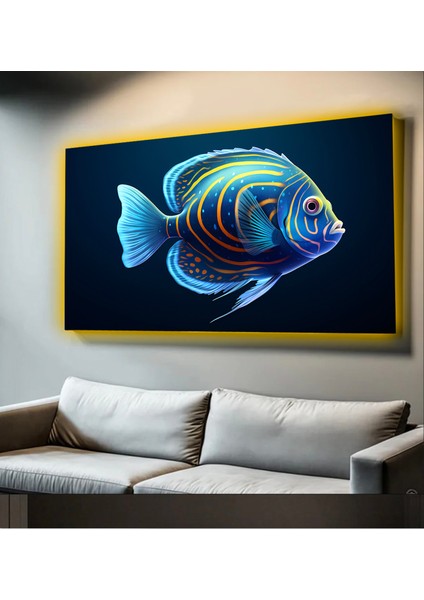 LED Işıklı Kanvas Tablo, 3D Dekoratif Baskılı Tablo Yapay Zeka Desteksli Hayvanlar 156