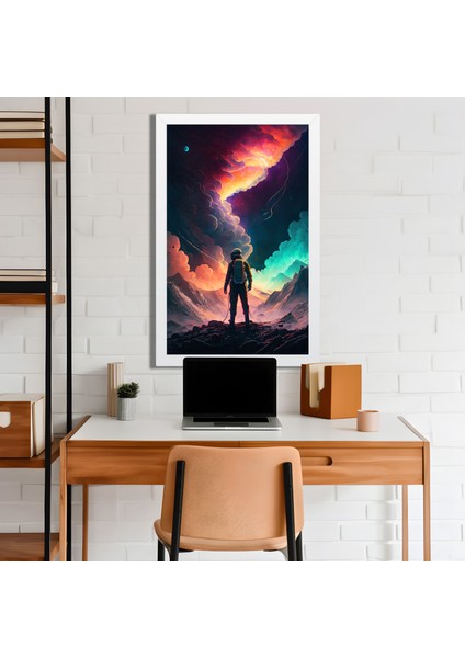 Space, Uzay, Yapay Zeka Mdf Plastik Çerçeveli Dekoratif Tablo 45