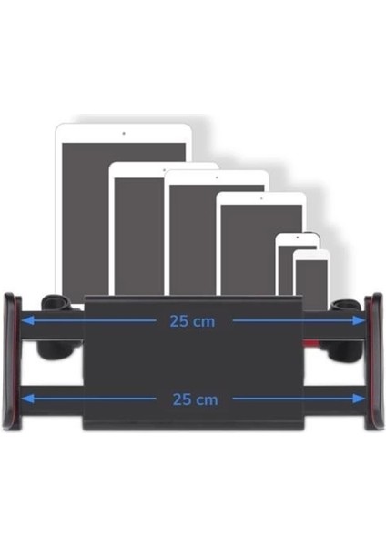 Oto Koltuk Arkası Telefon Tablet Tutucu Ayarlanabilir 360 Derece Dönebilen Pratik Stand