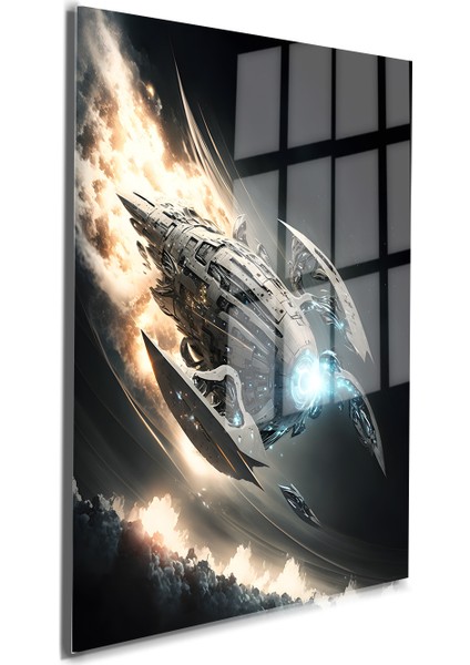 Space/uzay Yapay Zeka Özel Tasarım Cam Tablo Ofis, Mutfak Çocuk Odası, Salon 190
