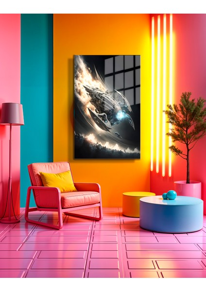 Space/uzay Yapay Zeka Özel Tasarım Cam Tablo Ofis, Mutfak Çocuk Odası, Salon 190