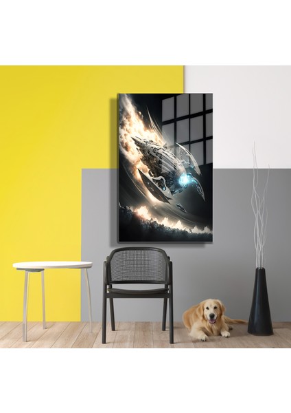 Space/uzay Yapay Zeka Özel Tasarım Cam Tablo Ofis, Mutfak Çocuk Odası, Salon 190